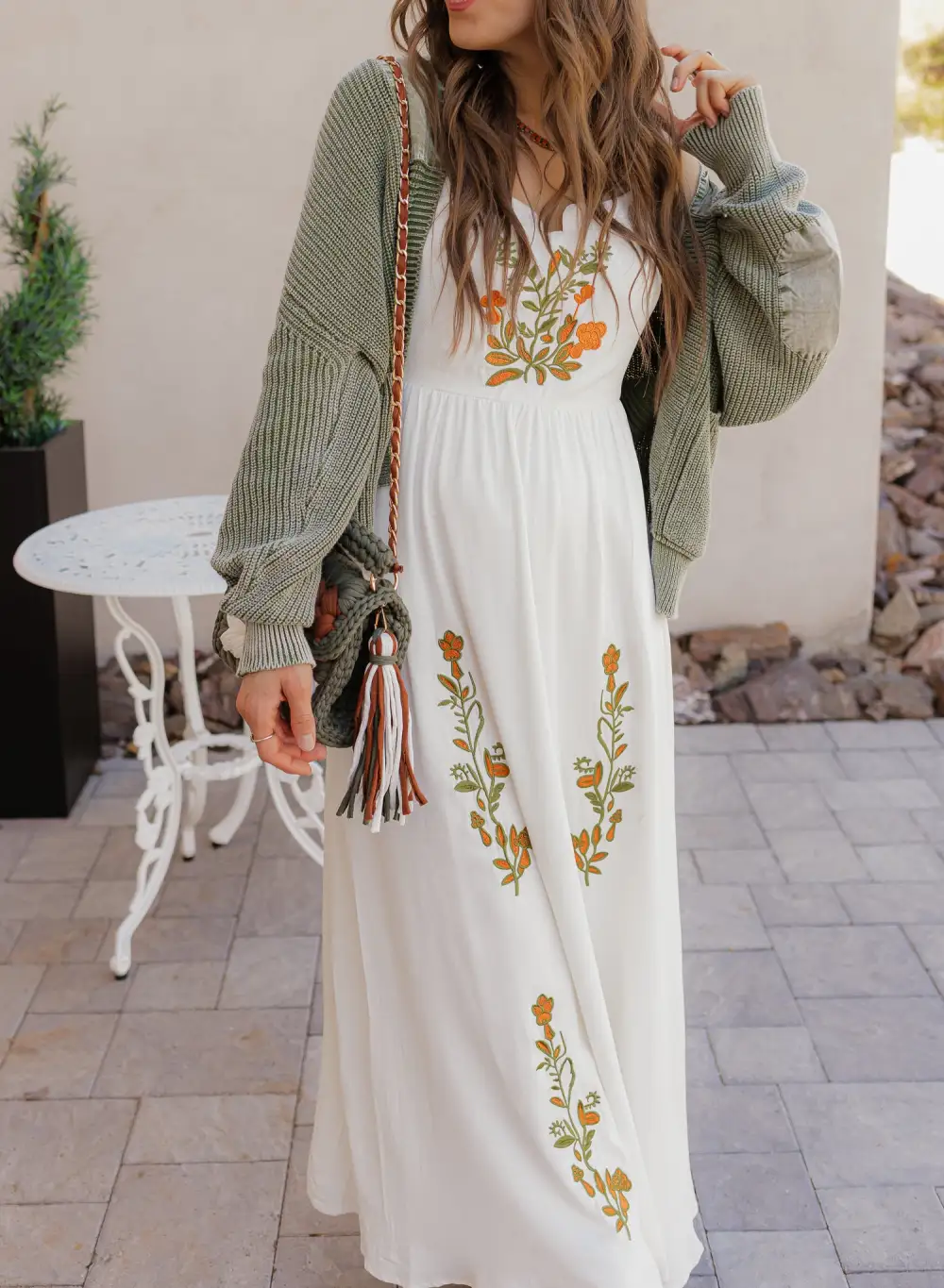 Floral Embroidered Maxi Dress