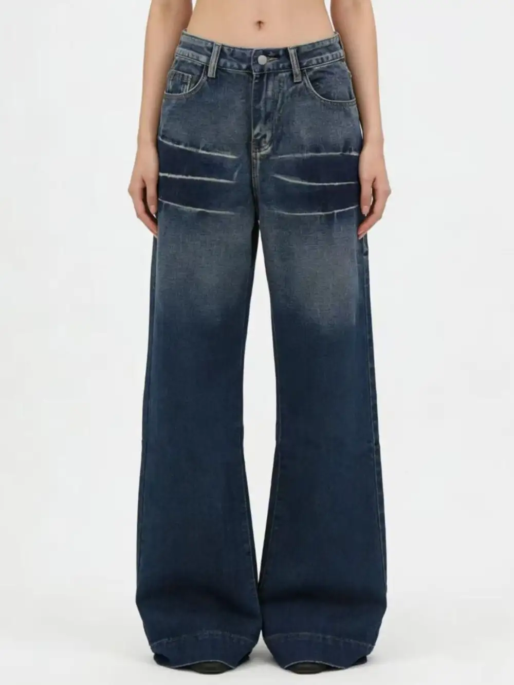 Classic Washed Wide Leg Jeans