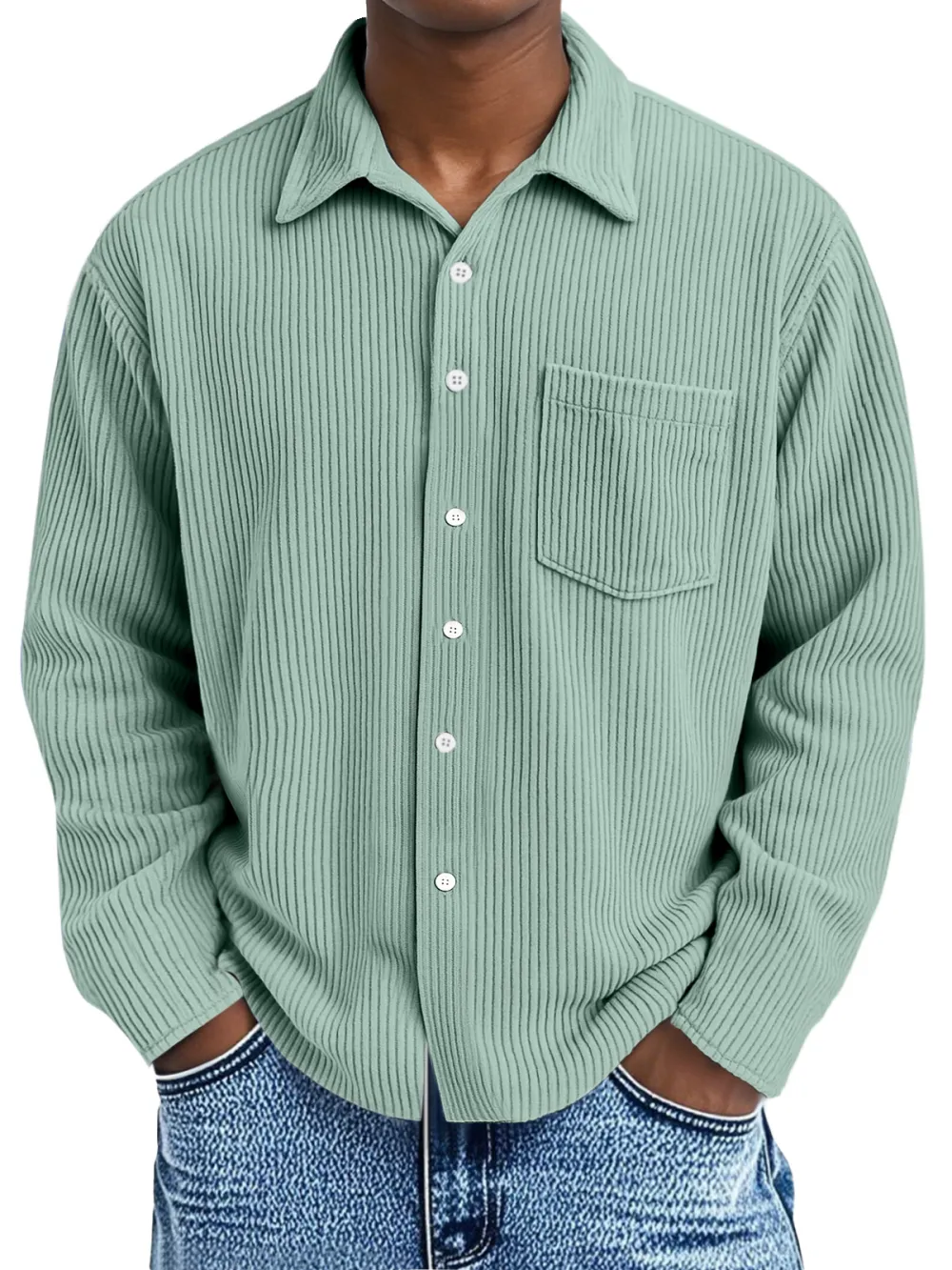 Clean Line Corduroy Camp Collar Shirt