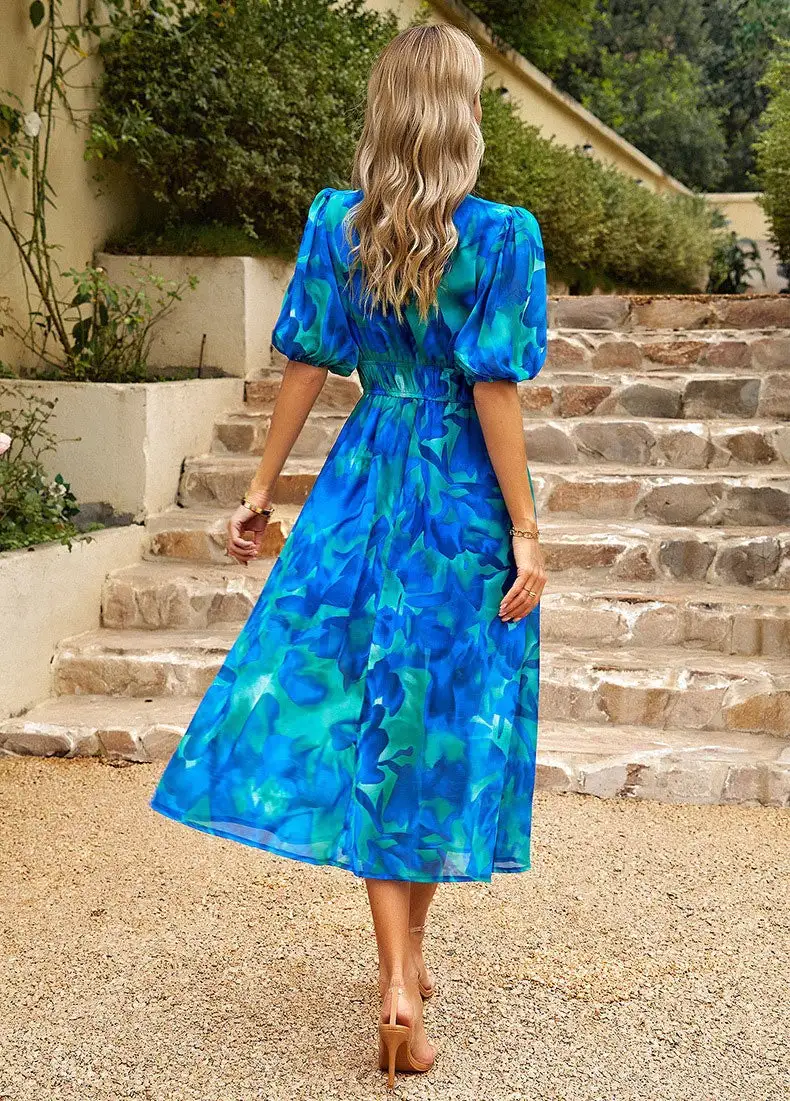 Elena Flowy Floral Midi Dress