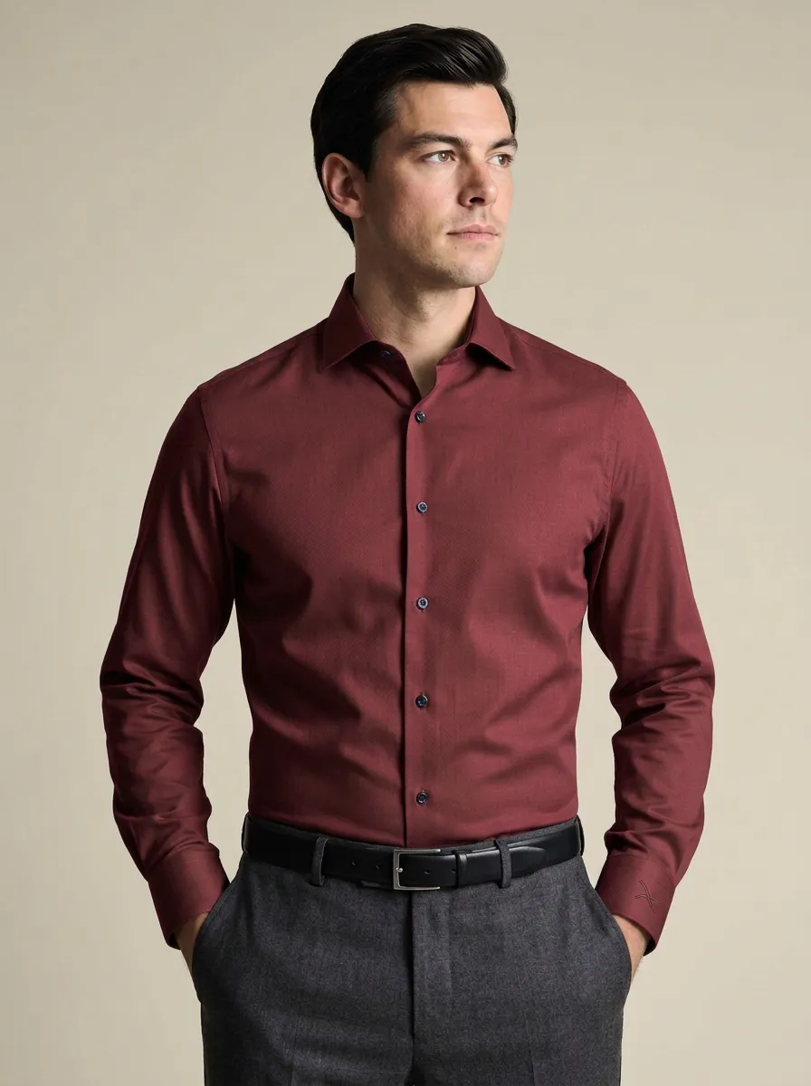 Men's Non-Iron Cotton Sage Green Long Sleeve Dress Shirt