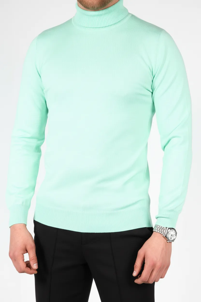 Viscose Refined Turtleneck Sweater