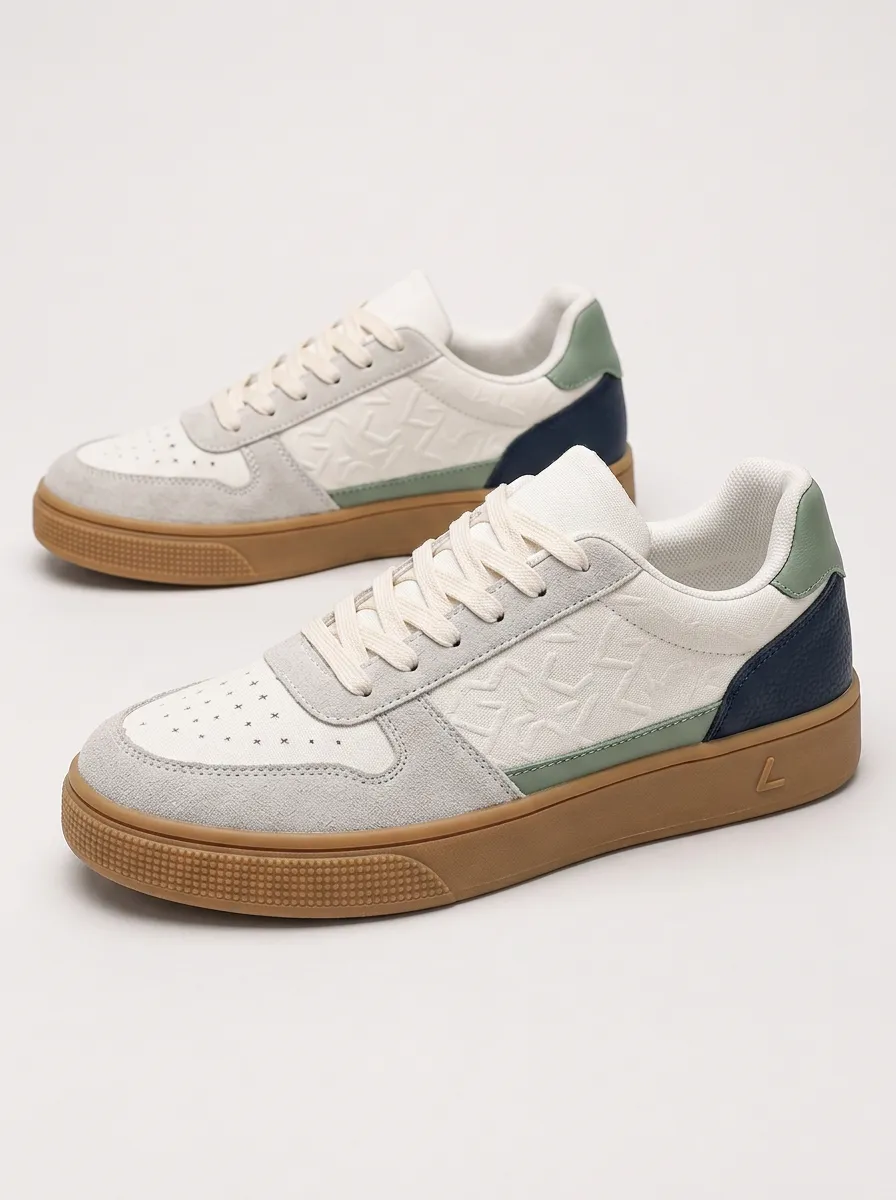Unisex Embossed Geometric Skate Shoes