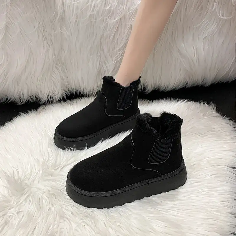 Plush-Lined Warm-Lined Ankle Boots