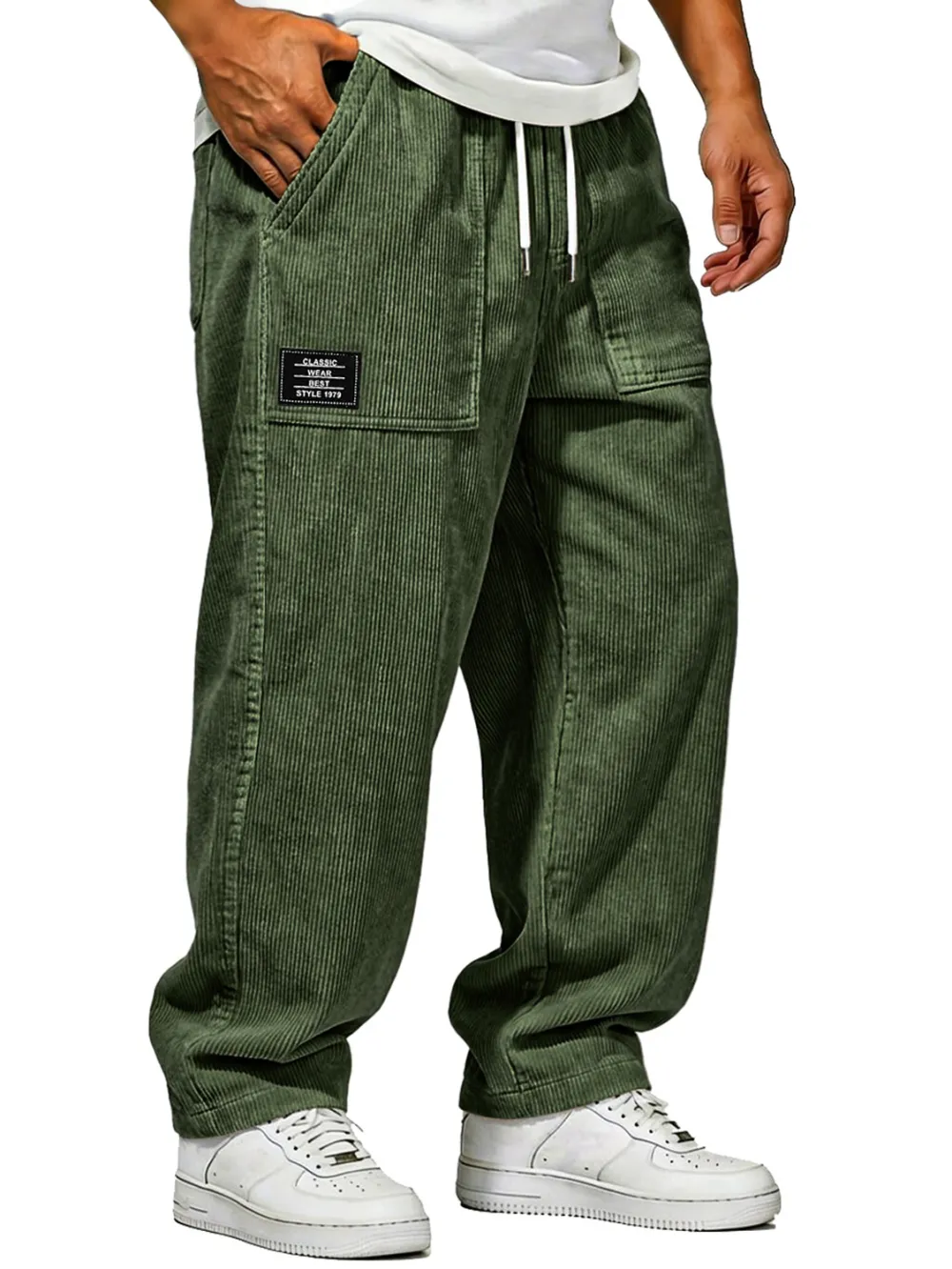 Corduroy Pocket Seamed Trousers