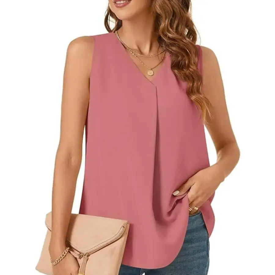 Full Size V Neck Sleeveless Tank Top
