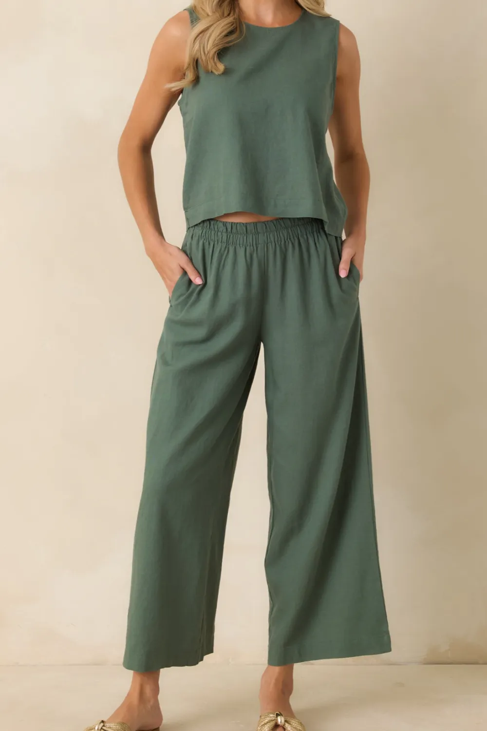 Everglade Linen Wide Leg Pants