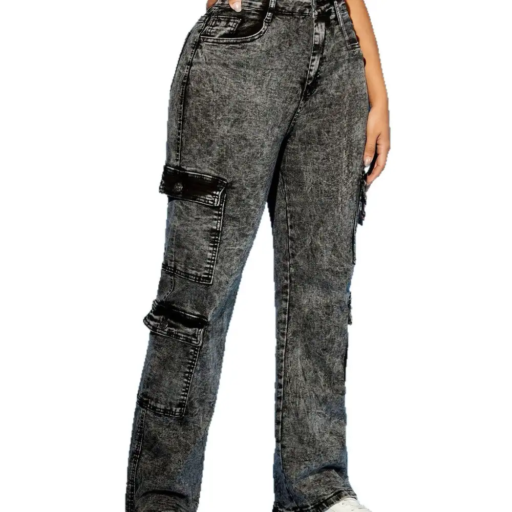 Women's Multi Pocket Denim Cargo Pants
