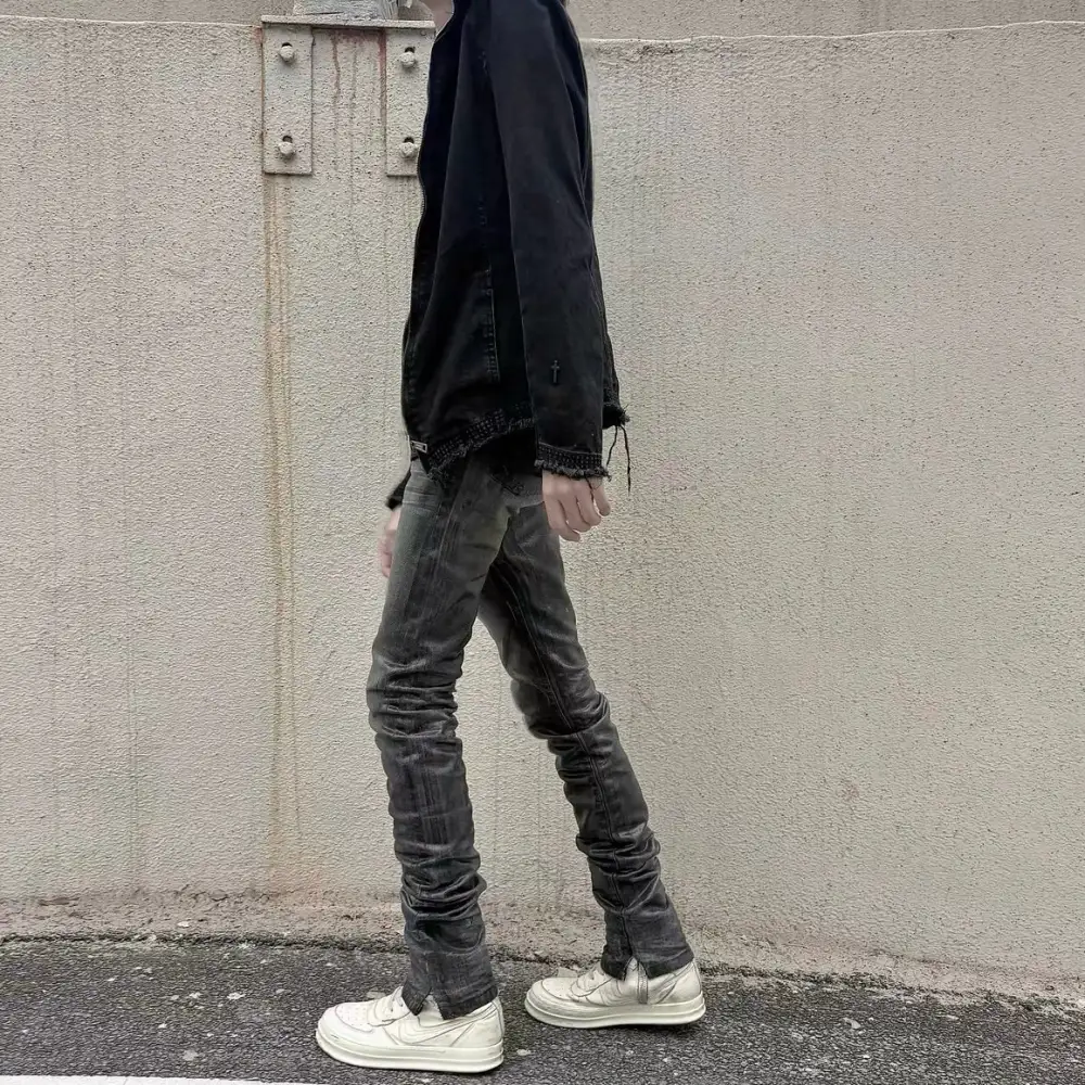 Mercury Sheen Oil-Slick Coated Jeans