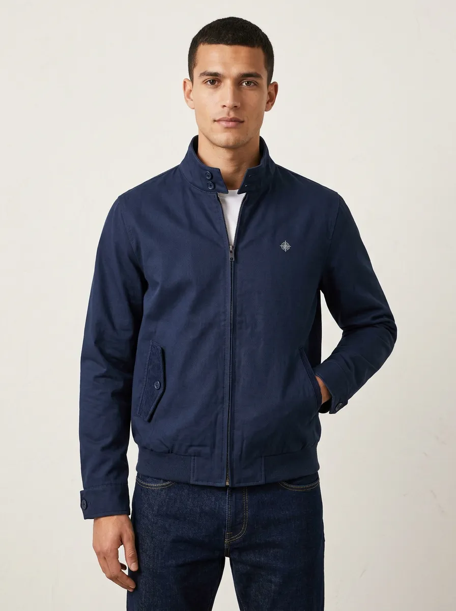 Men's Ridge Compass Logo Embroidered Harrington Jacket