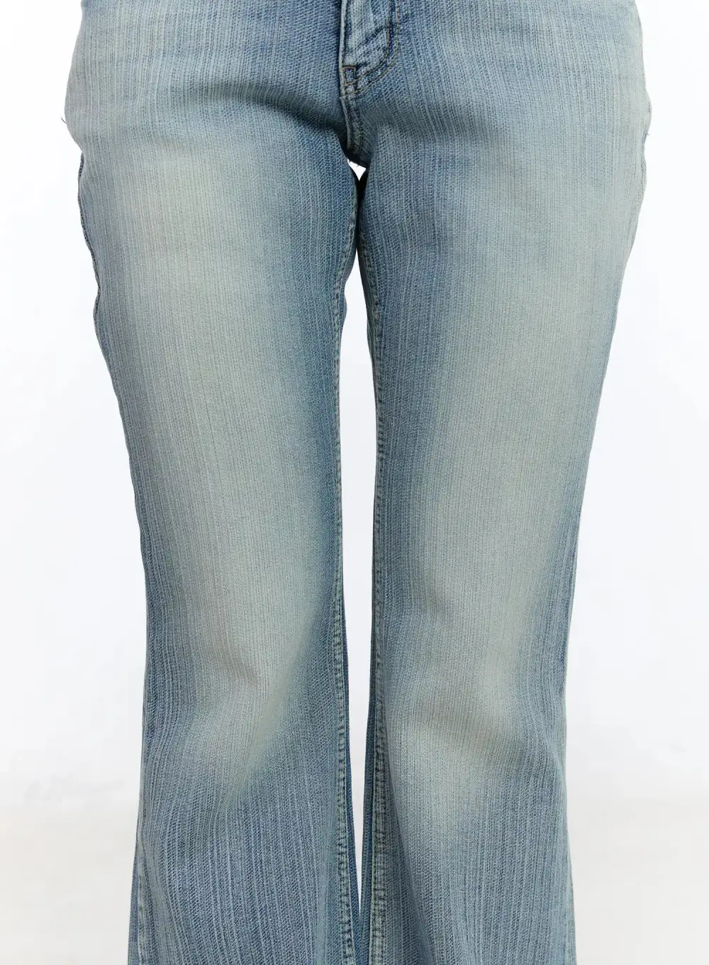 Striped Low Rise Bootcut Jeans