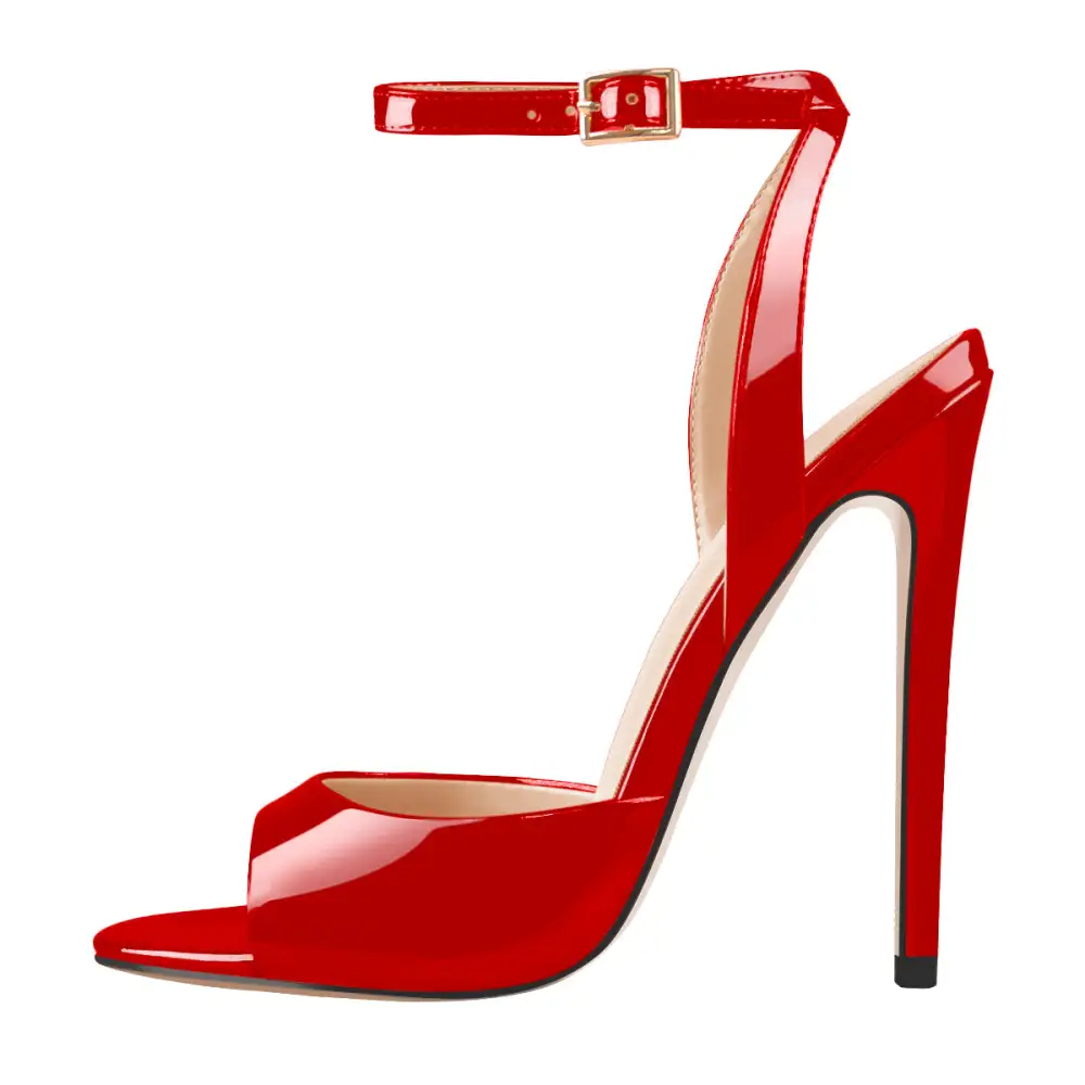 Round Toe Strap Stiletto Sandals
