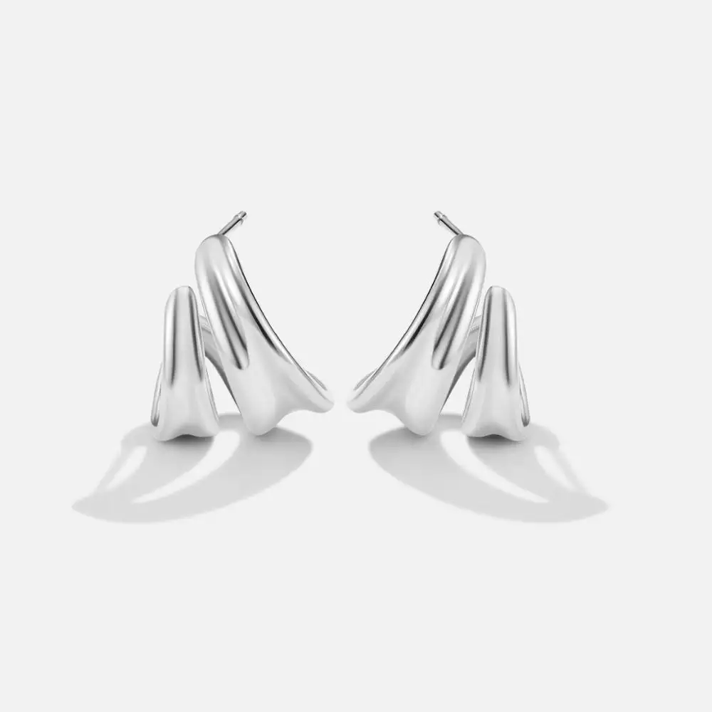 Stainless Steel Tarnish Resistant Twisted Hoop Earrings