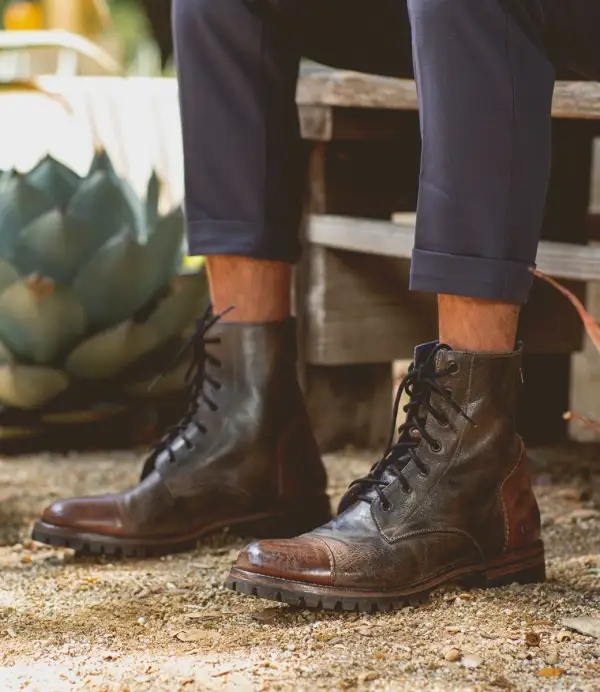 Back-Zip Lug-Sole Combat Boots