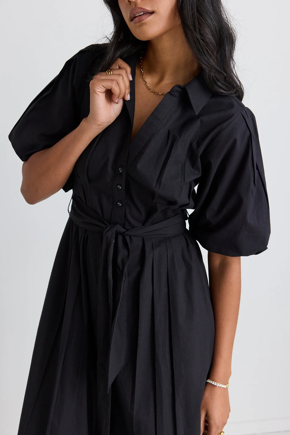 Belted Short - Sleeve Maxi Dress