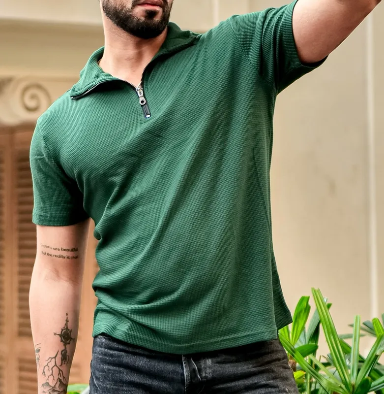 Green Casual Button Up Shirt