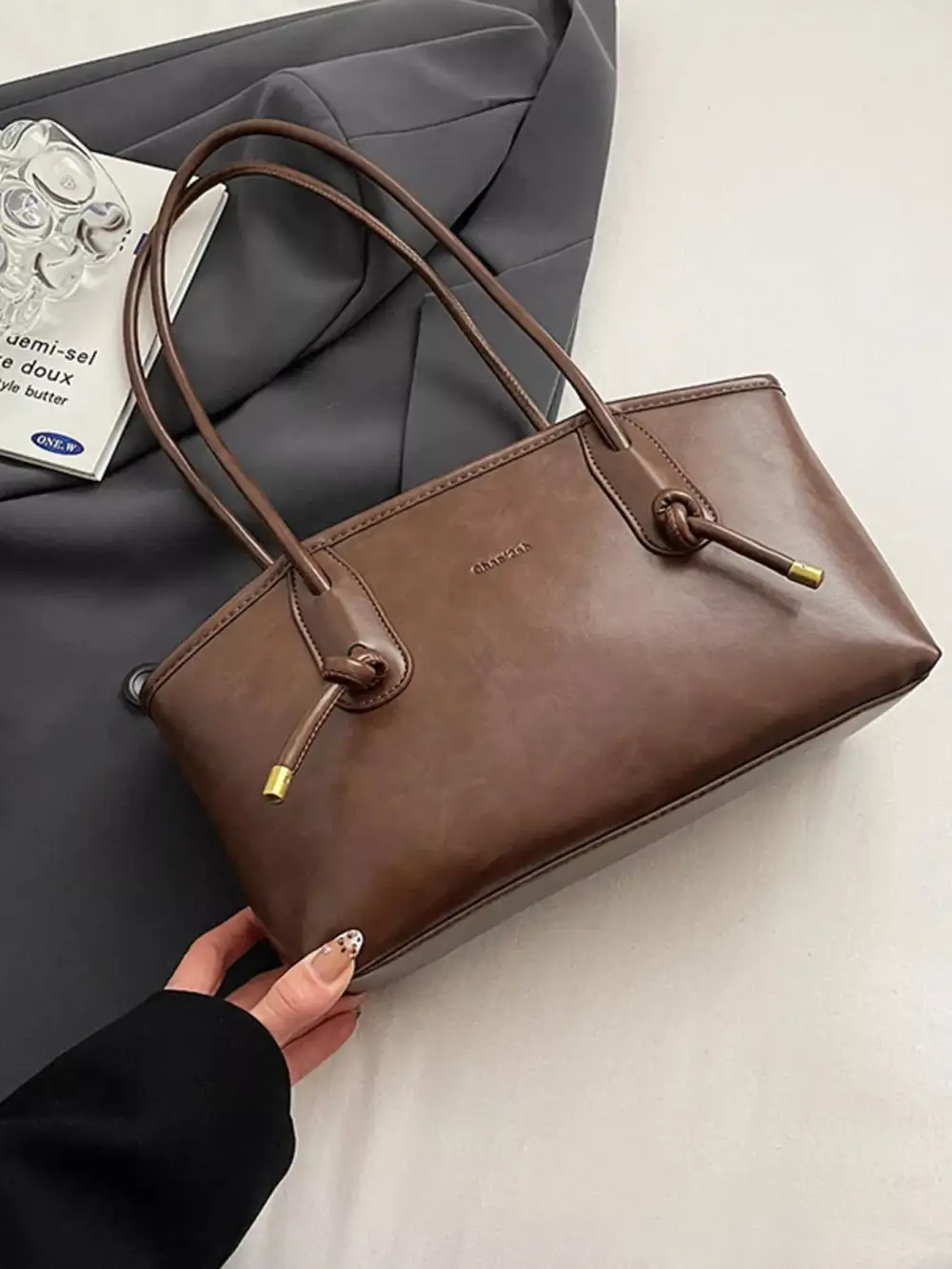 Vintage Faux Leather Shoulder Bag