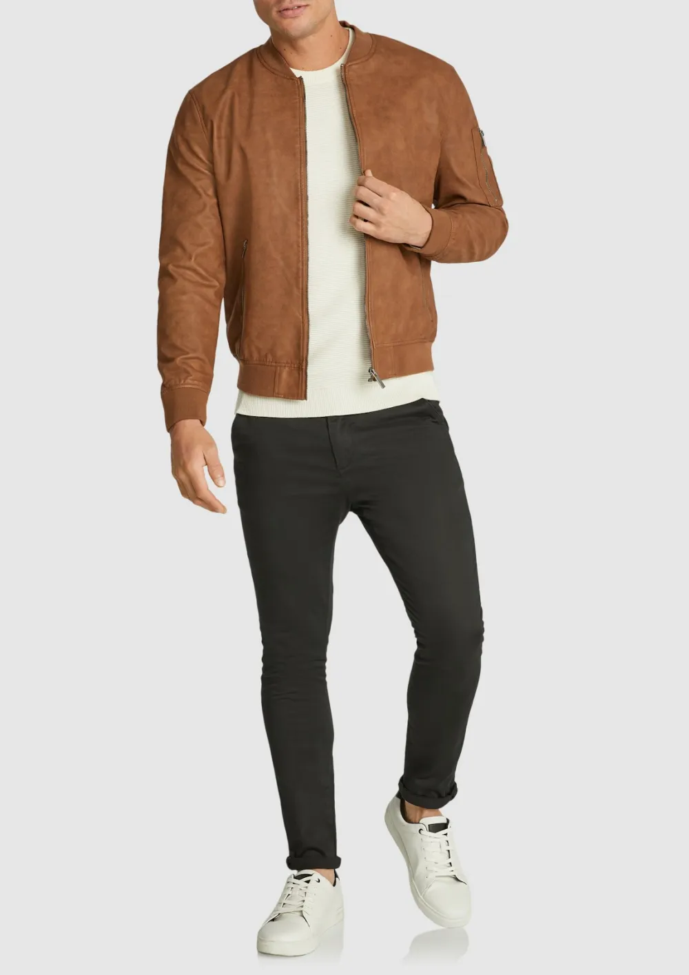 Classic Vintage Leather Slim Fit Tan Jacket