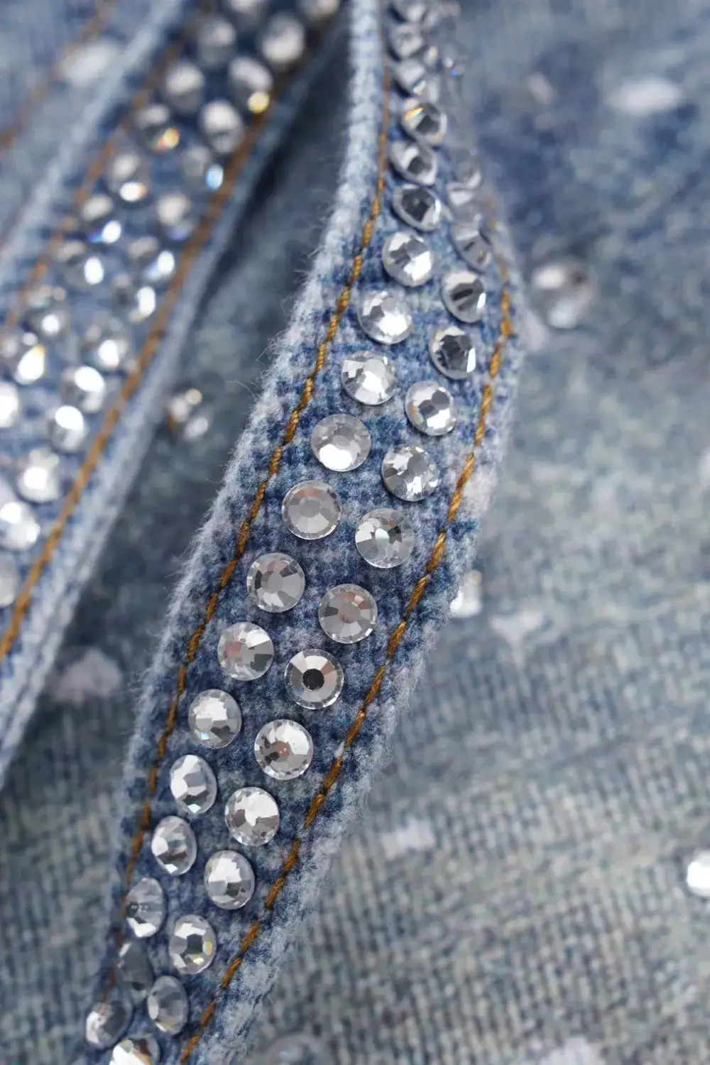 Washed Rhinestone Jeans with Rhinestone Belt