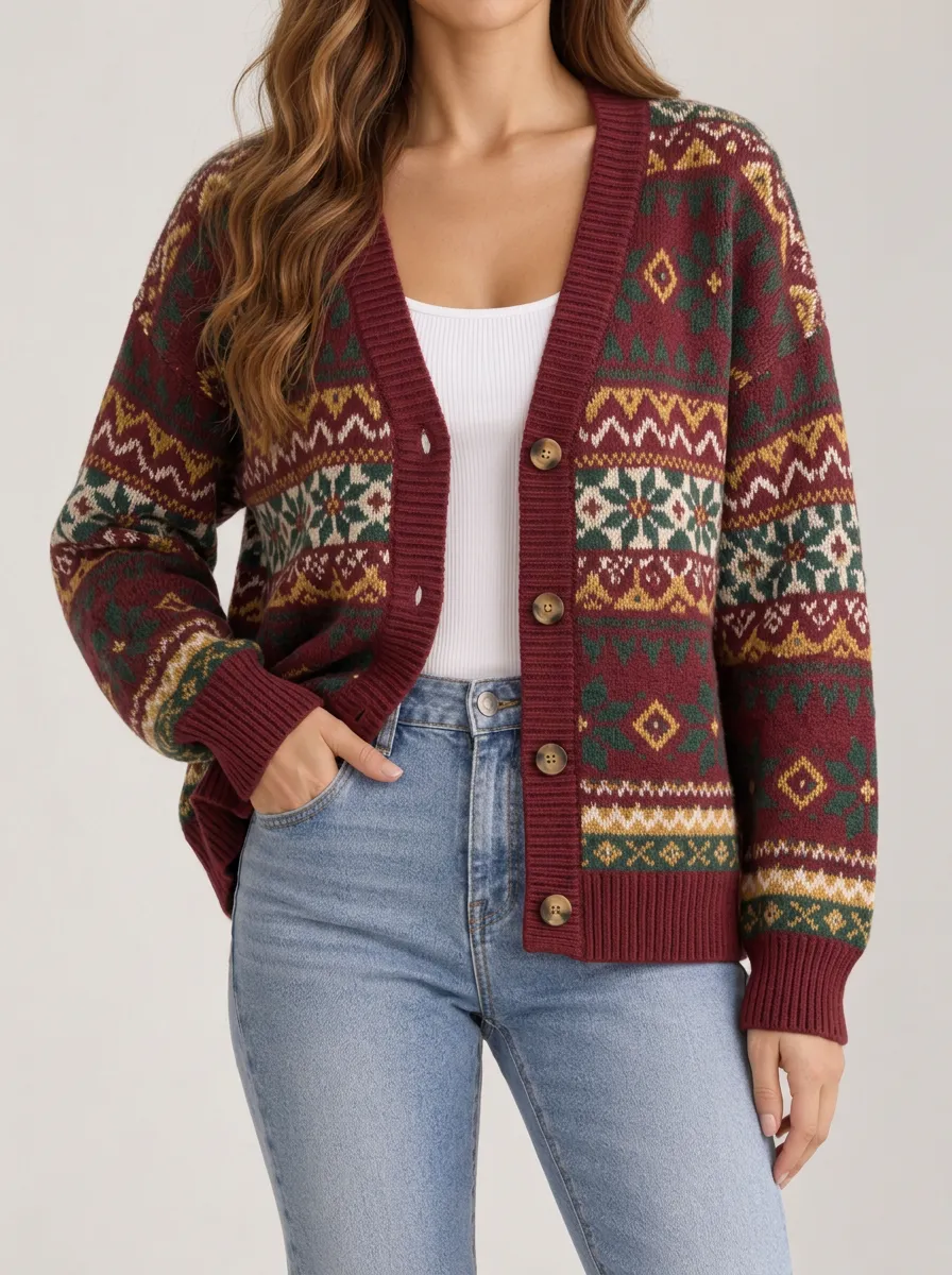 Everyday Button Front Ribbed Knit Women's Casual Knit Cardigan