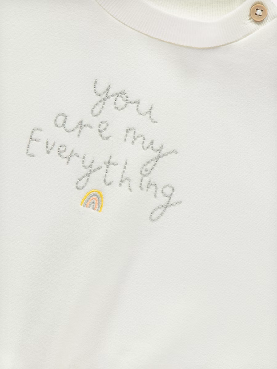 Cream You Are My Everything Embroidered Sweatshirt detail 1