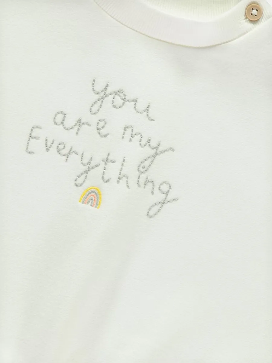 Cream You Are My Everything Embroidered Sweatshirt
