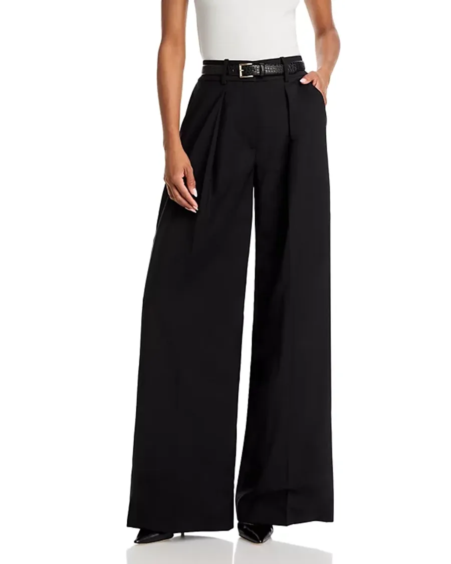 Removable Embossed Leather Belt Pants
