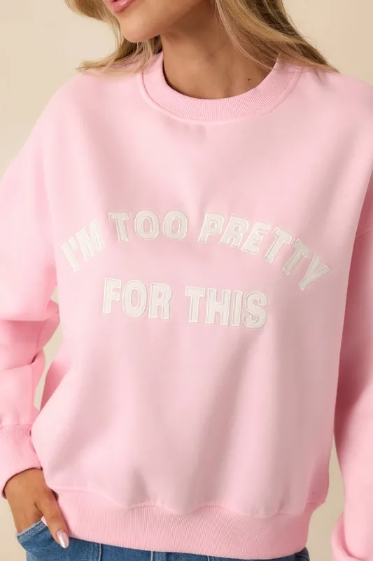 Pink Graphic Crewneck Sweatshirt