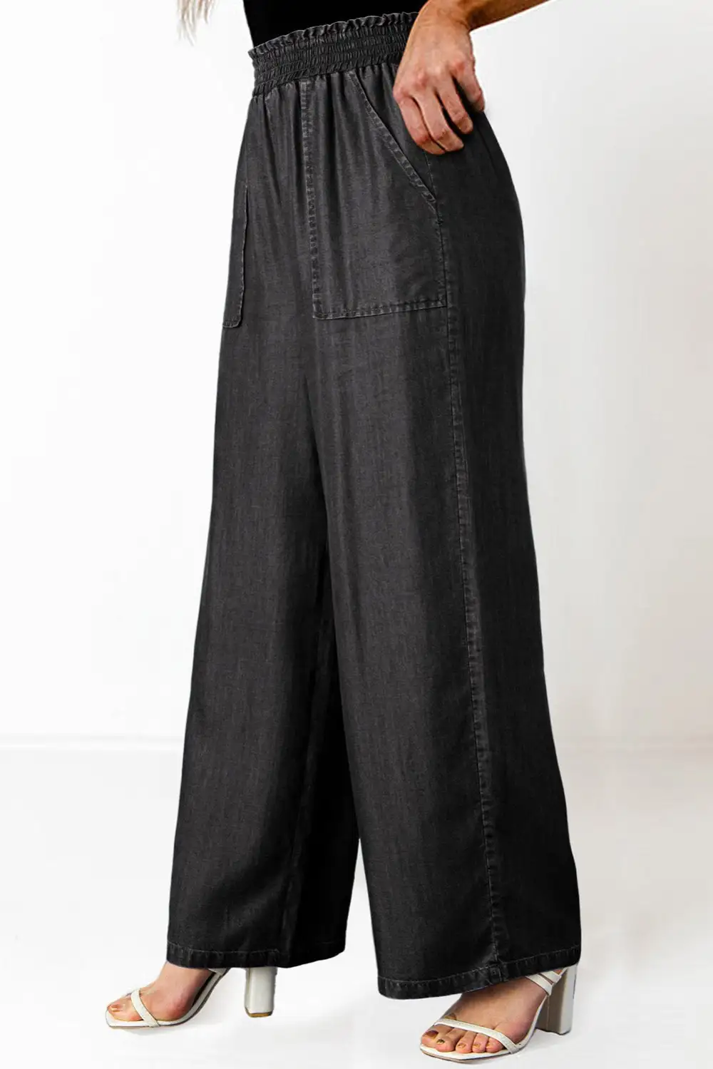 Relaxed High Waist Relaxed Fit Wide Leg Pocketed Casual Jeans