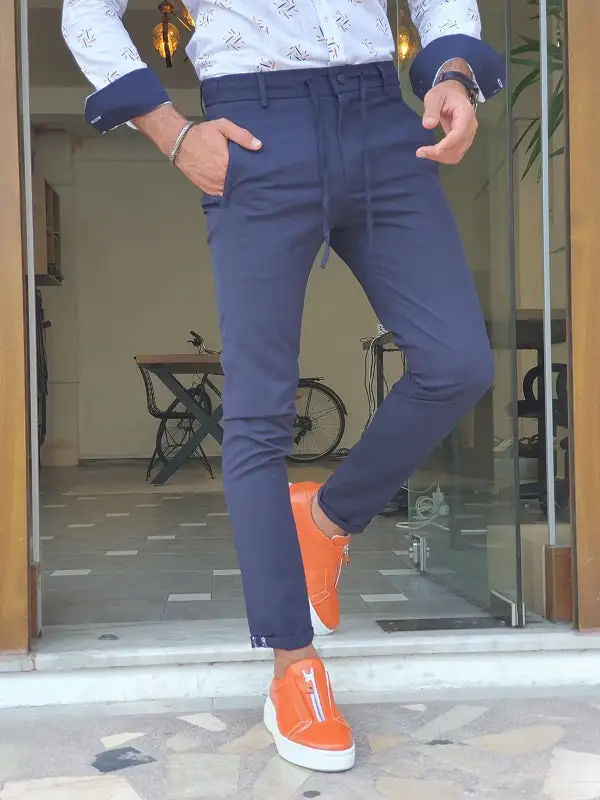 Modern Polished Slim Fit Refined Tailored Trousers