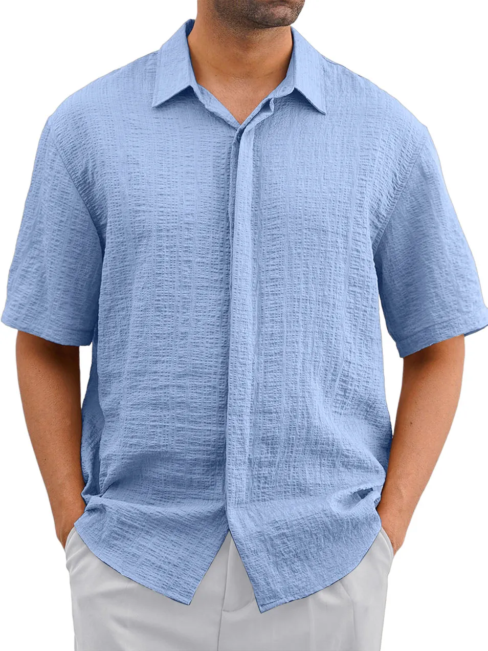 Everyday Layered Short Sleeve Button Front Shirt