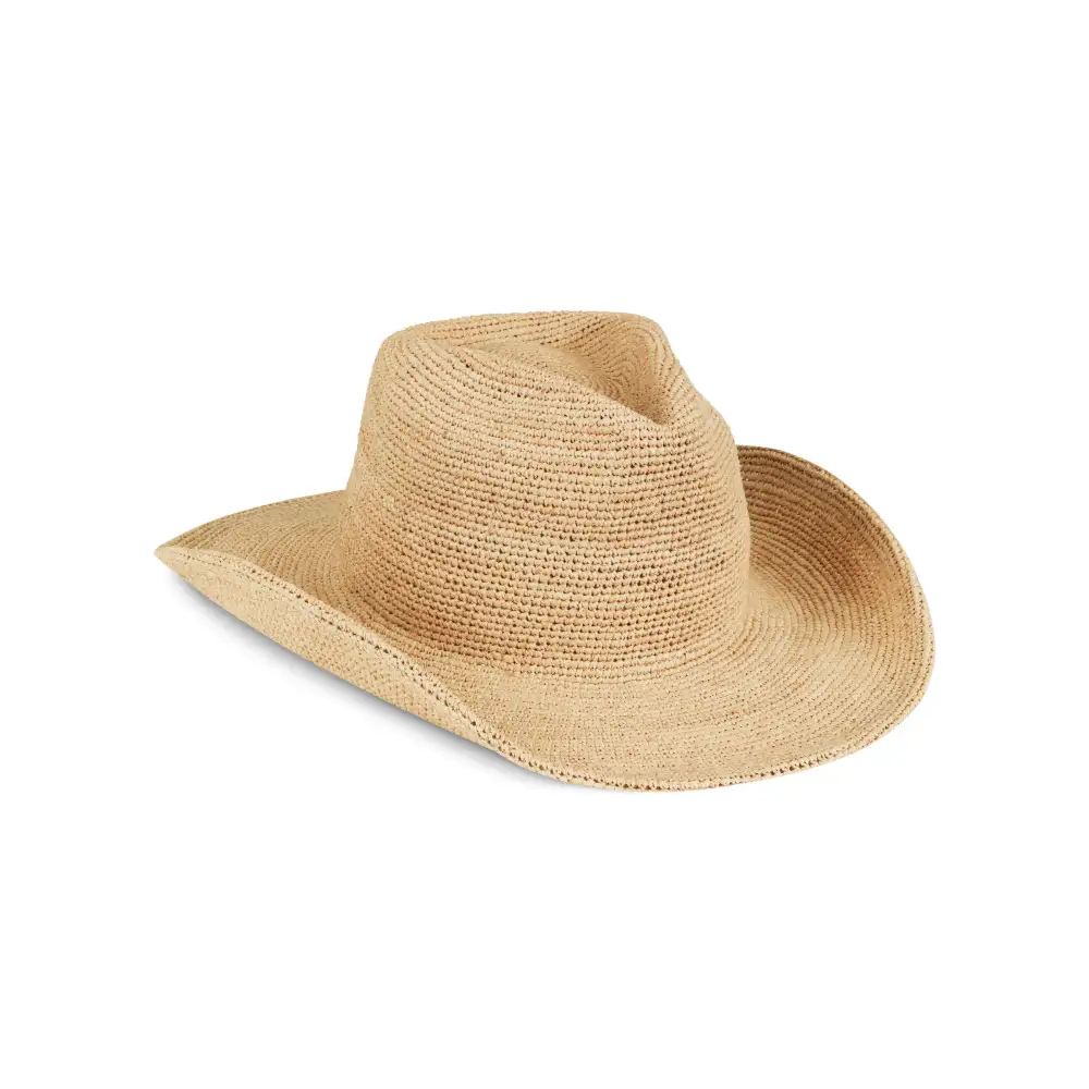 Flexible Raffia Western Fedora Hat