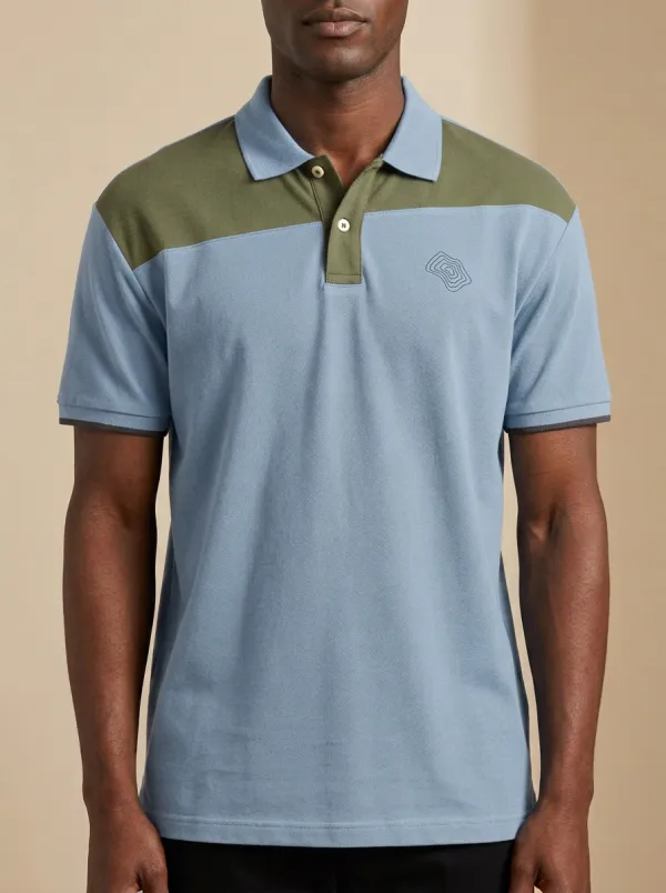 Textured Geometric Men's Polo Shirt
