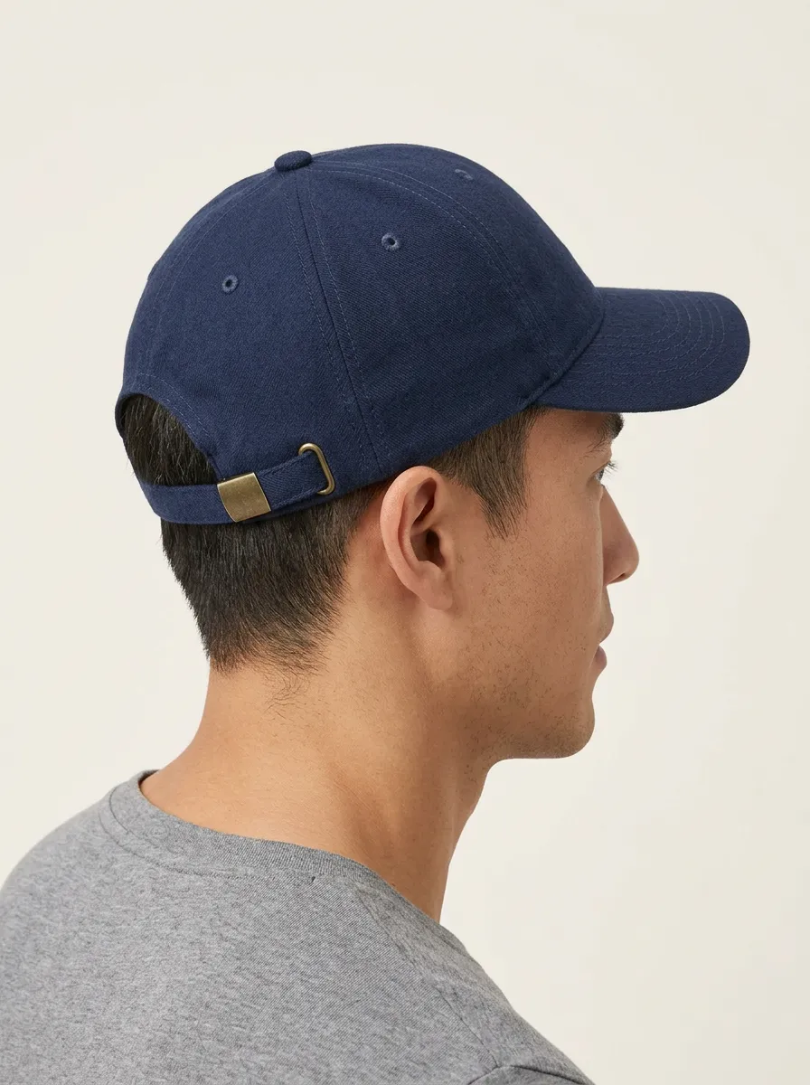 Unisex Minimalist Navy Blue Plain Adjustable Baseball Cap
