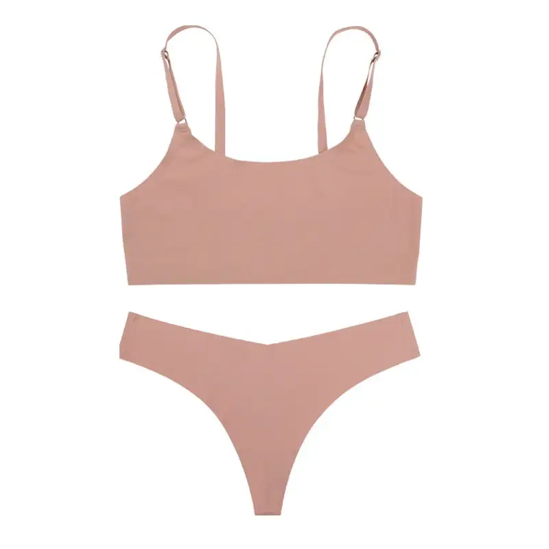 Seamless Satin Bralette Lingerie Set