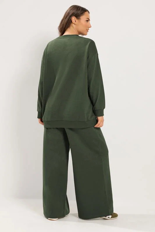 Khaki Green Sweatshirt & Jogger Set detail 1