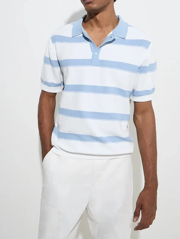 Striped Short Sleeve Polo Shirt