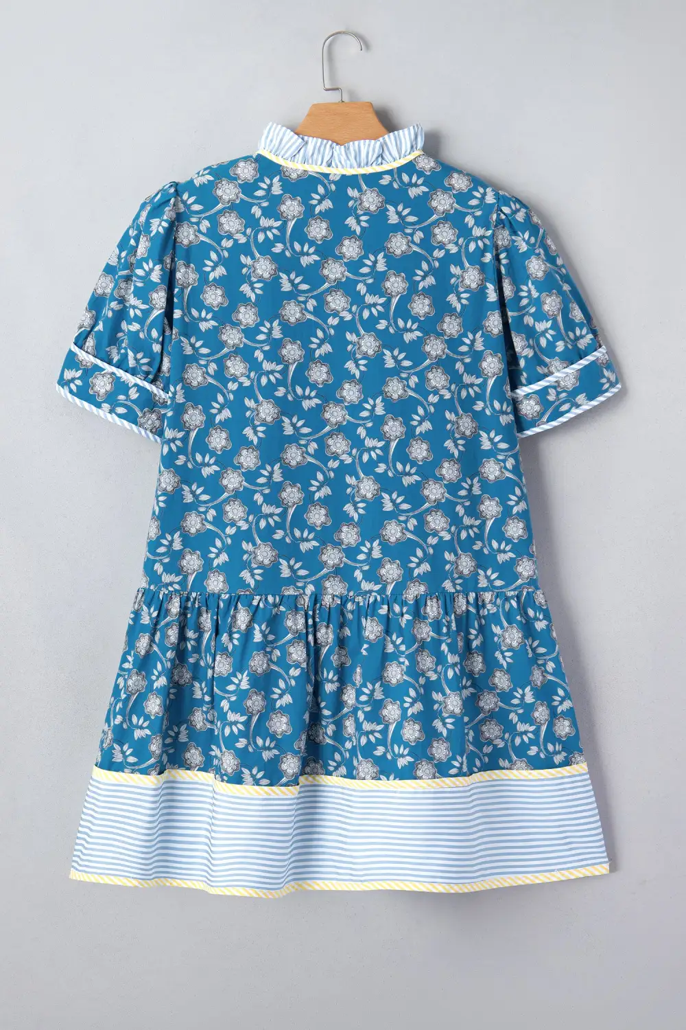 Floral Striped Button Front Dress Casual