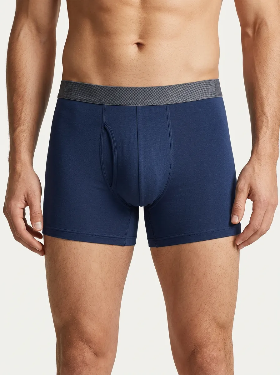 Comfort Boxer-Brief Elastic-Waistband Men's Three-Pack Boxer Briefs