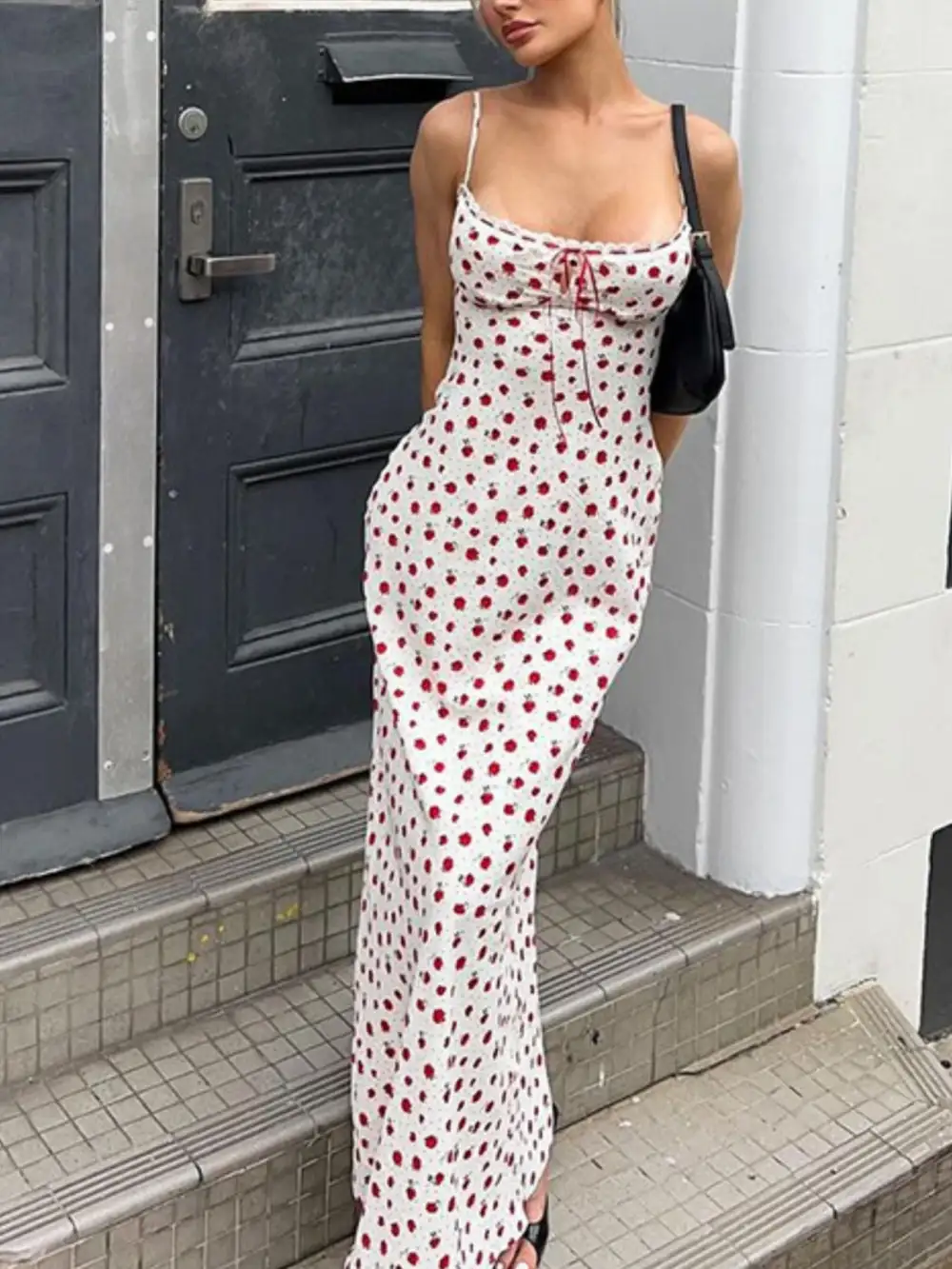 Polished Detail Floral Printed Lace Dress