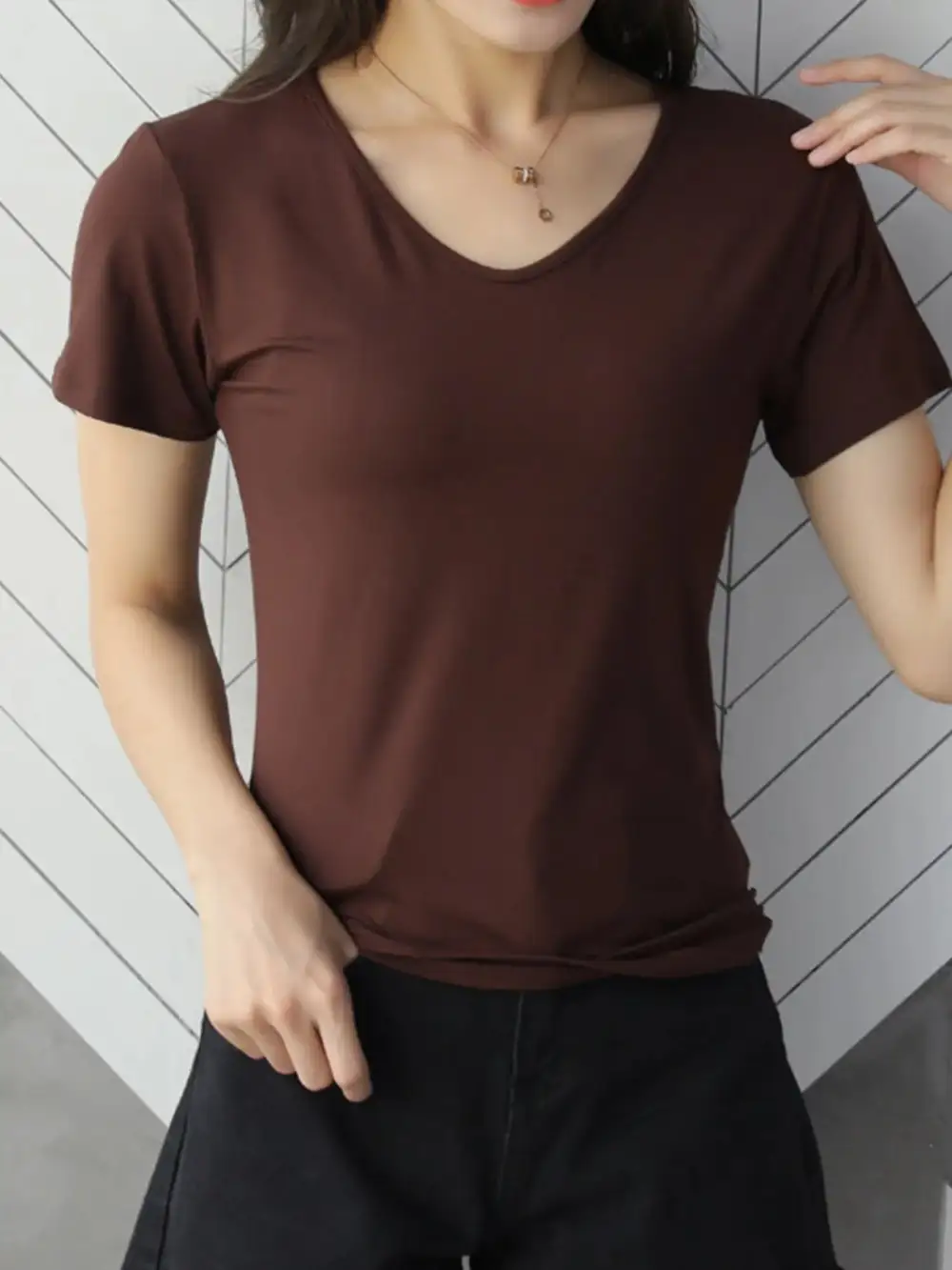 Easy-Wear V-Neck Short-Sleeve T-Shirt