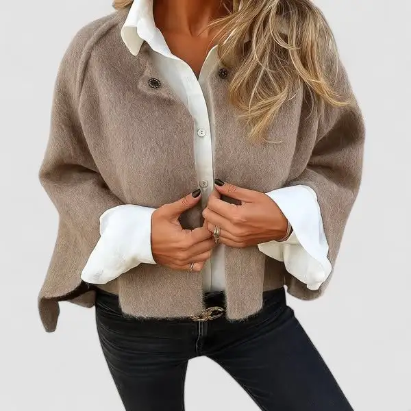 Wool Blend Cropped Single Button Jacket