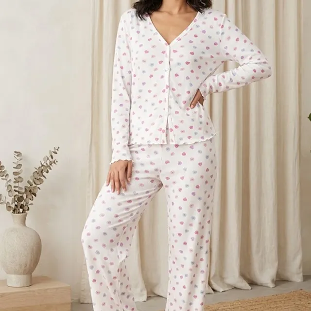 Conversation Heart Sophisticated Pajama Set