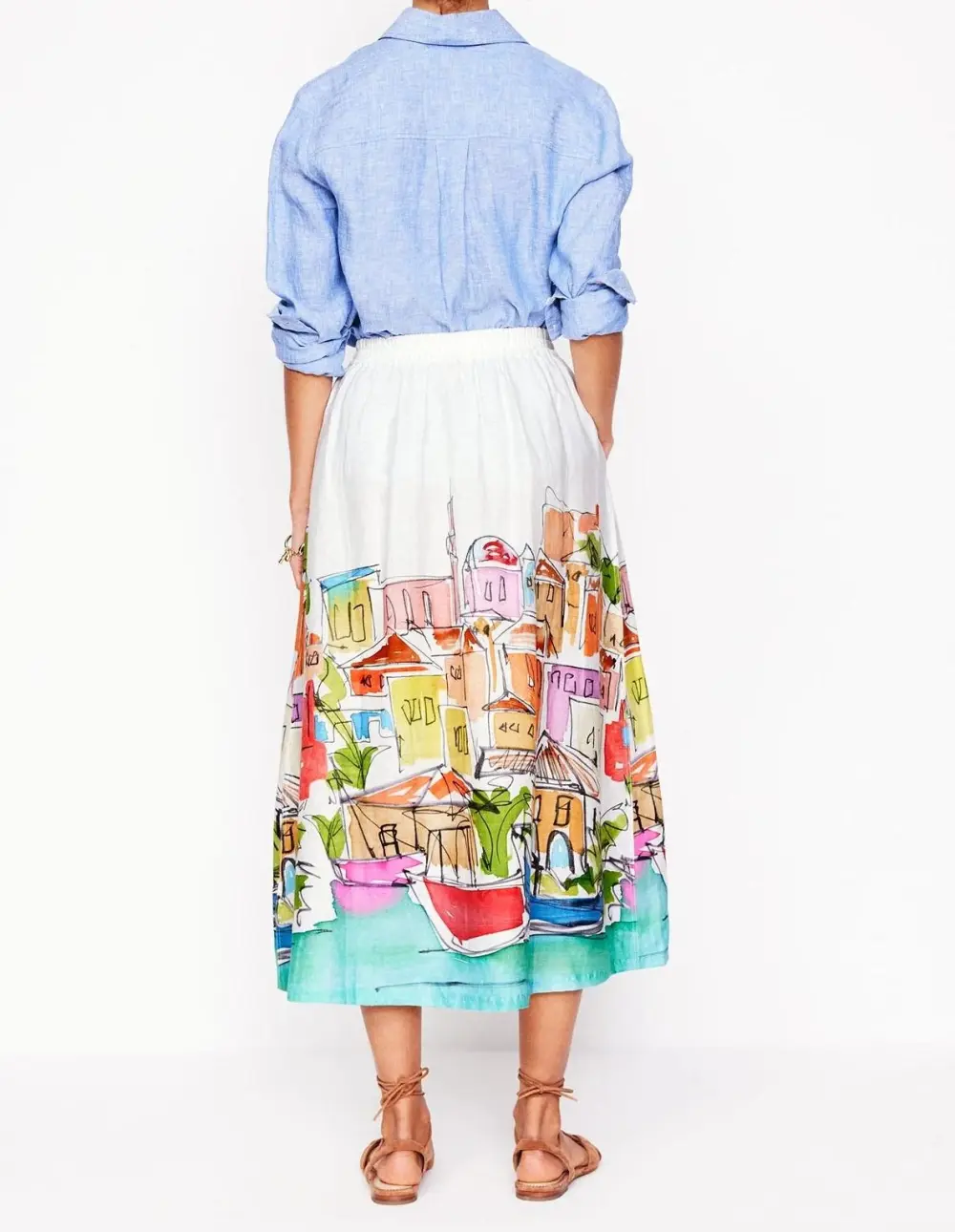 Verity Linen Midi Skirt