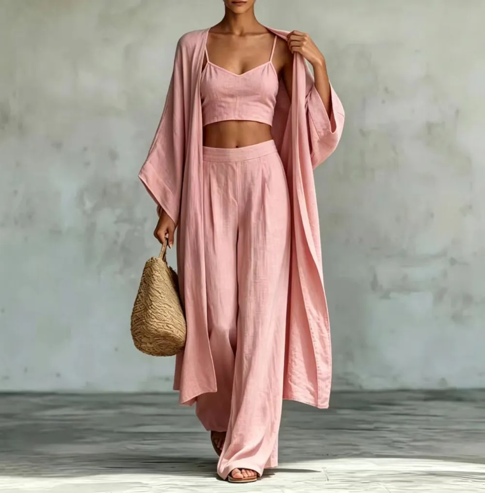 Refined Wide-Leg Long-Sleeve Women's Matching Set