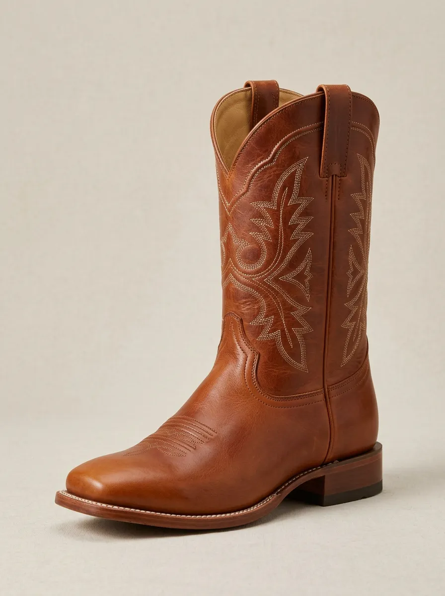 Men's Western-Stitch Square-Toe Cowboy Boots