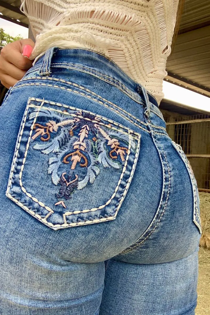 Low Waist Flare Leg Jeans
