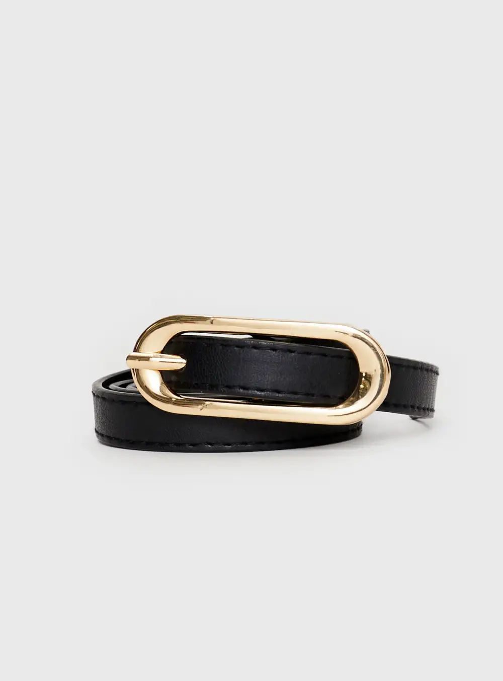Buckle Faux Leather Simple Detail Belt