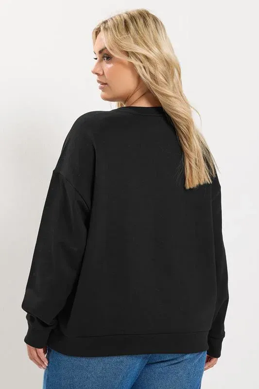 Black 'J'adore' Polka Dot Slogan Sweatshirt