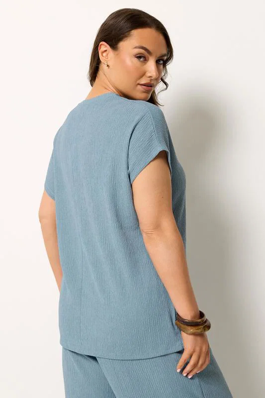 Blue Side Knot Textured T-Shirt detail 2